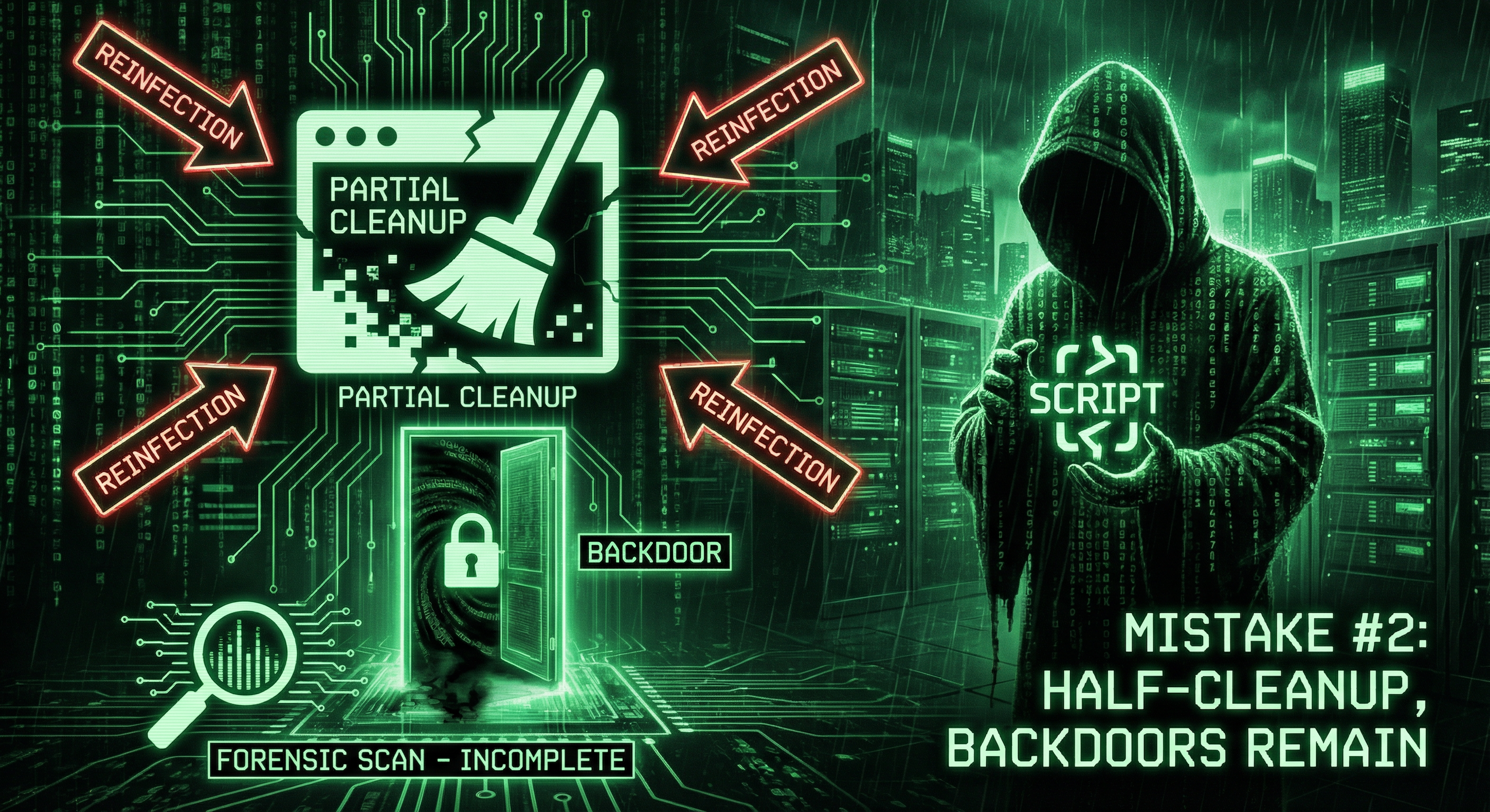 Mistake 2: Half-cleanups leave backdoors and lead to reinfection