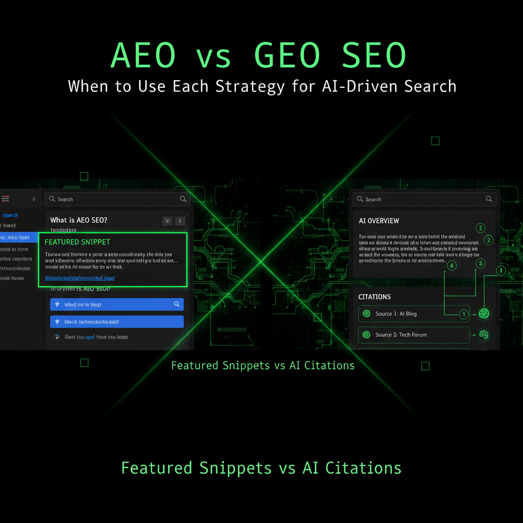AEO vs GEO SEO: When to Use Each Strategy for AI-Driven Search