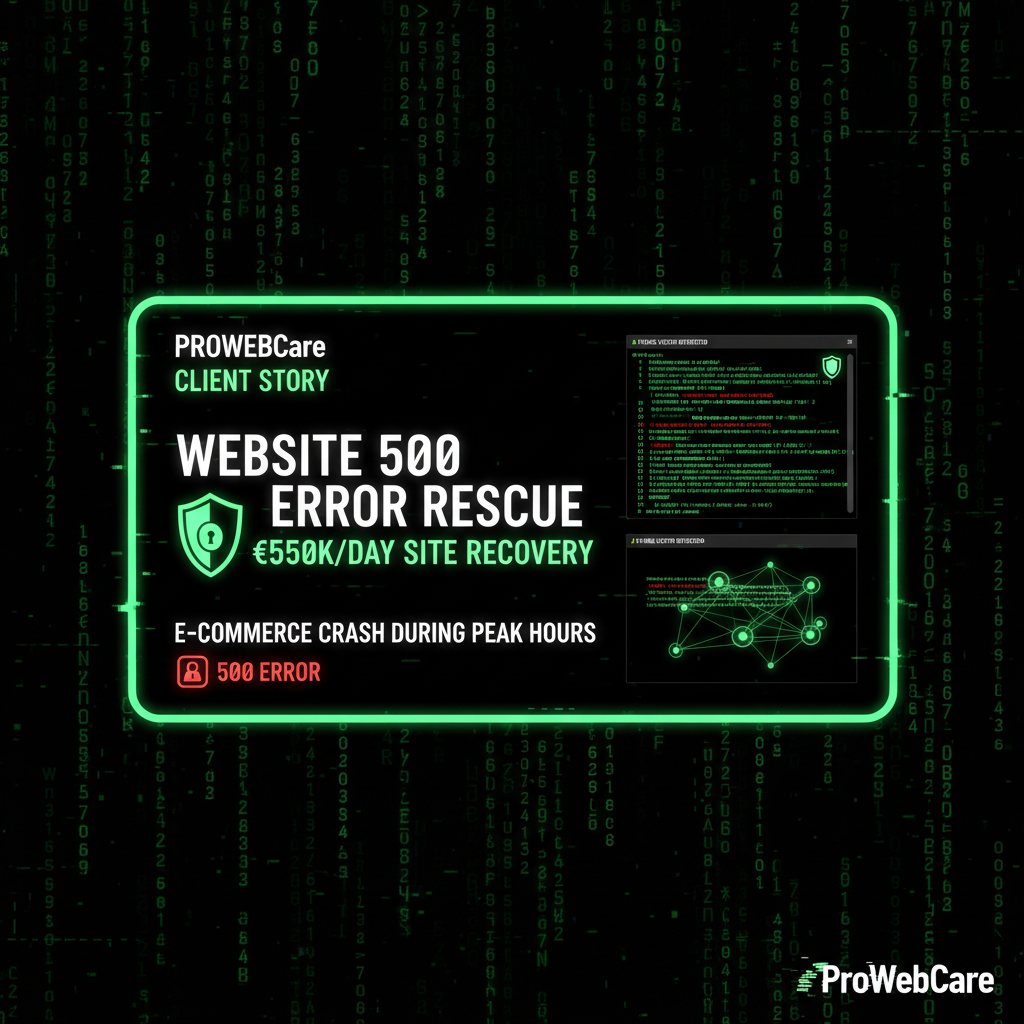 500 Error Code Sticker Website 500 Error Rescue: €50K/Day Site Recovery