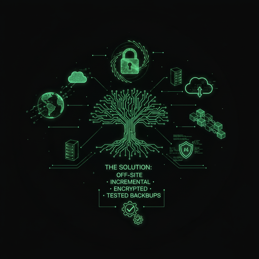 The Solution: Off-Site, Incremental, Encrypted, and Tested Backups