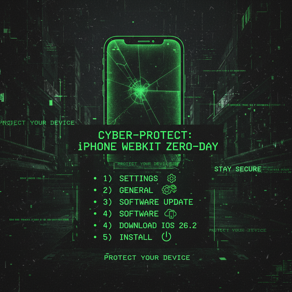 Step-by-step guide showing how to protect your iPhone from WebKit zero-day vulnerabilities by updating iOS