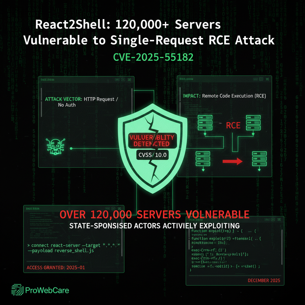 Reverse Shell Vs Rce React2Shell: 120,000+ Servers Vulnerable to Single-Request RCE Attack