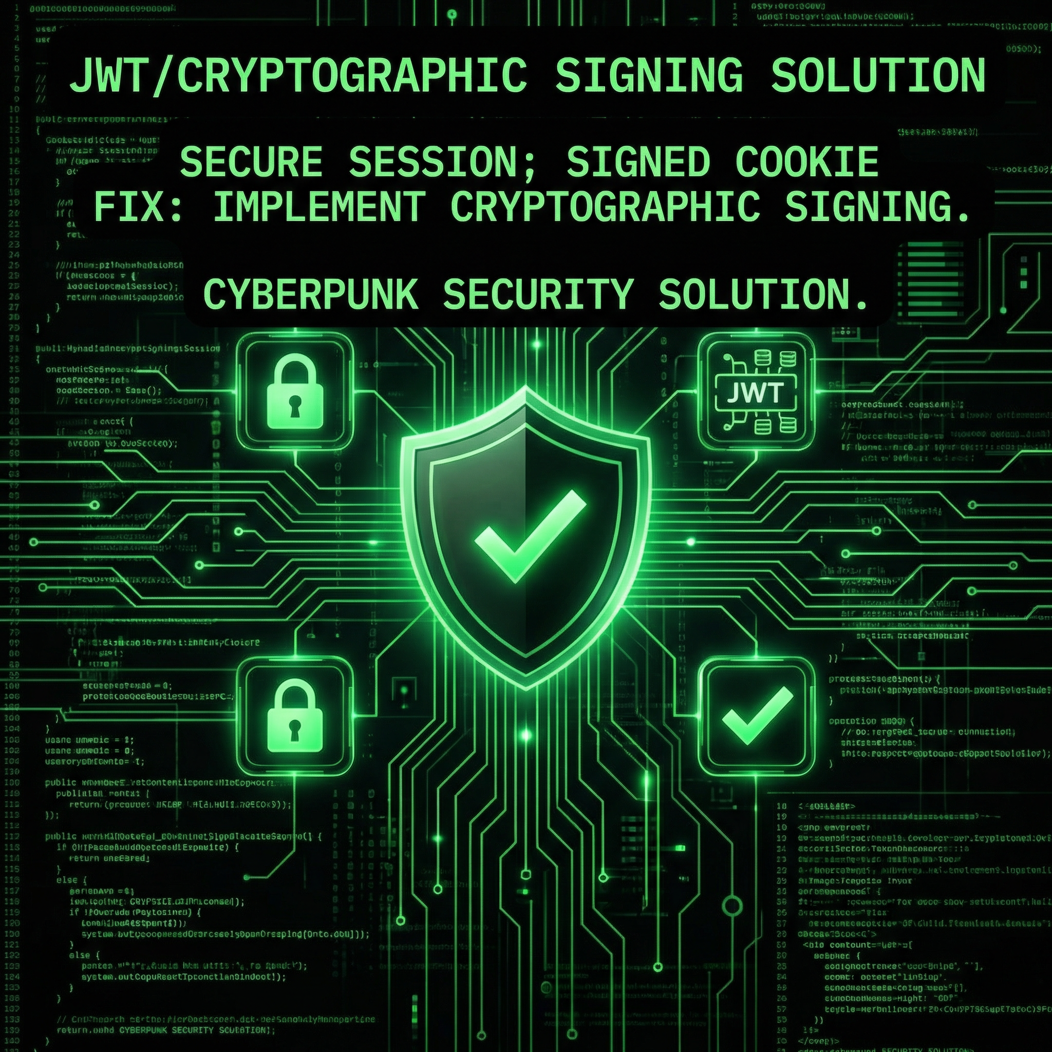 Fix: implement JWT or signed cookies—cryptographic signing prevents session spoofing