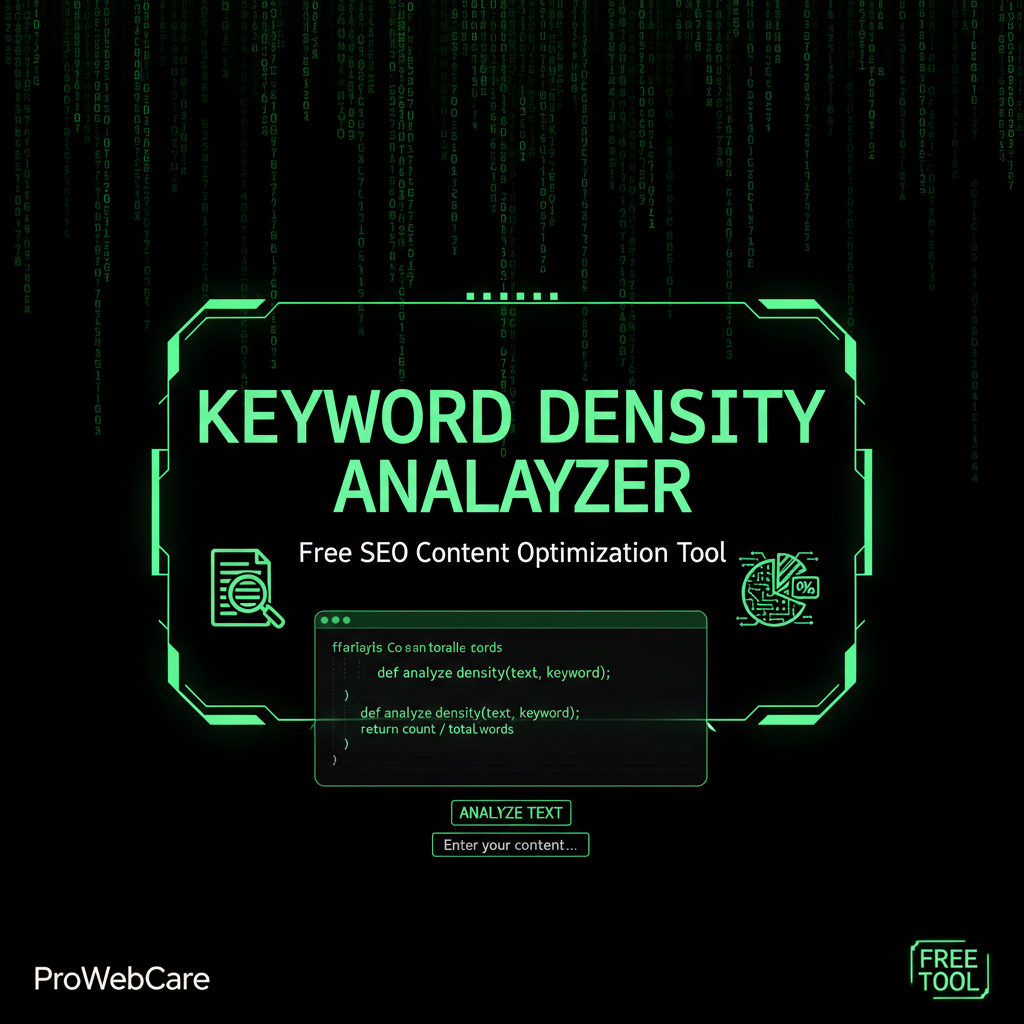 Keyword Density Analyzer - Free SEO Content Optimization Tool | ProWebCare