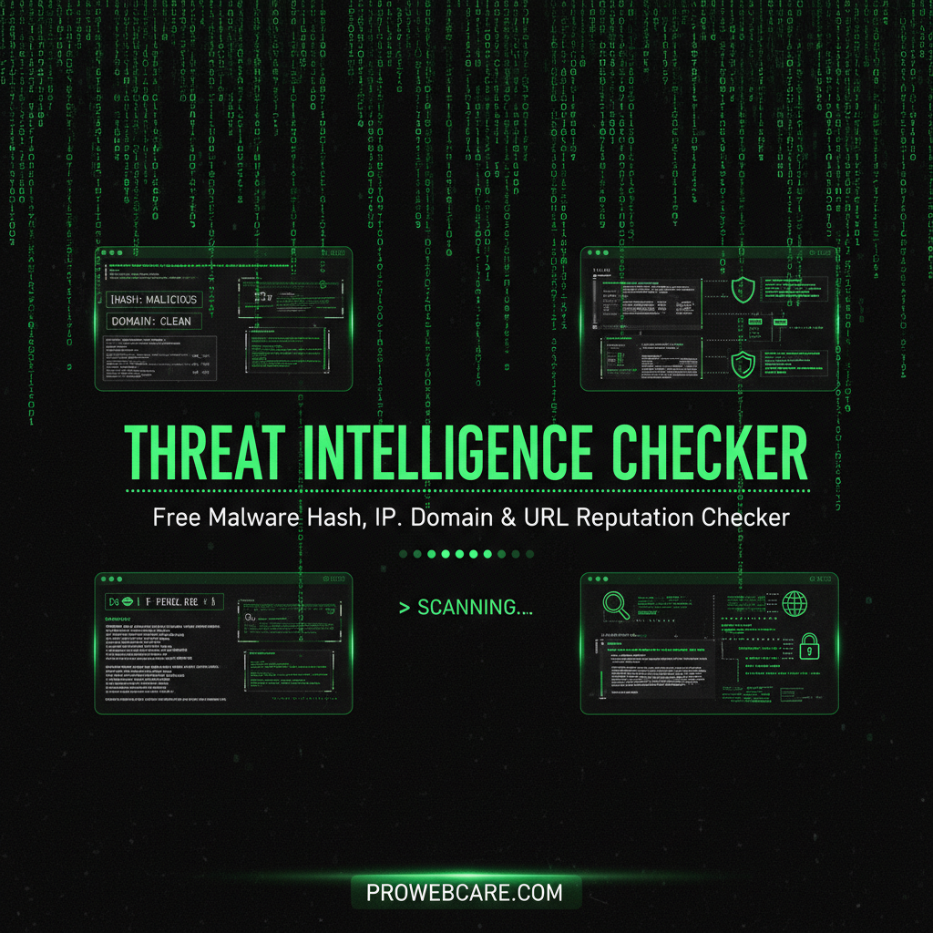 Curated visual reference: Visual Reference: Threat Intelligence Checker Free Malware Hash Ip Domain URL