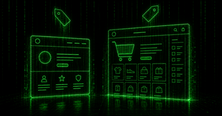 Matrix-style comparison of a simple website and ecommerce website cost structure
